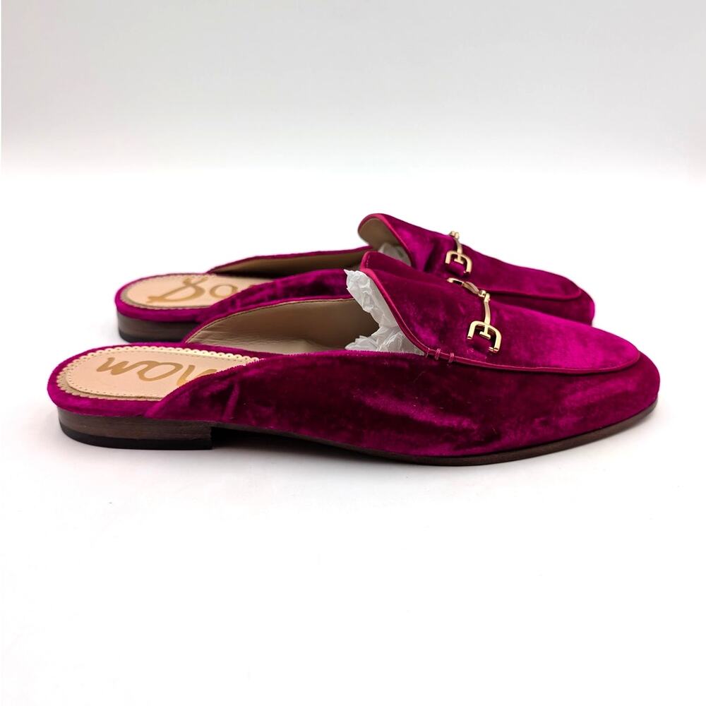 Sam Edelman Linnie Bit Mules Slip-On Women's Raspberry Velvet Size US9M EU40 - Picture 3 of 10